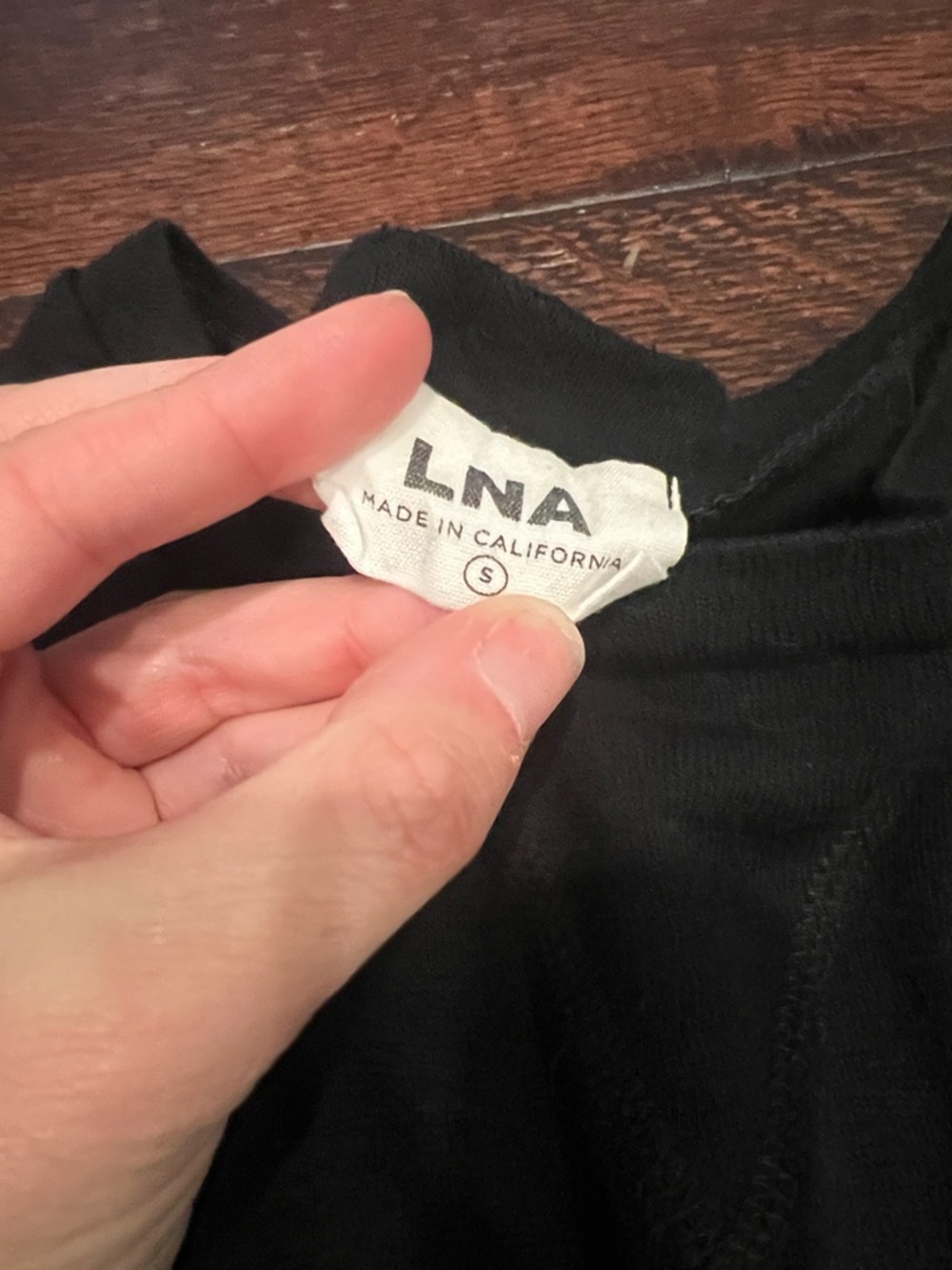 LNA Black Short Sleeve Crew Tee a little thicker - Picture 2 of 3